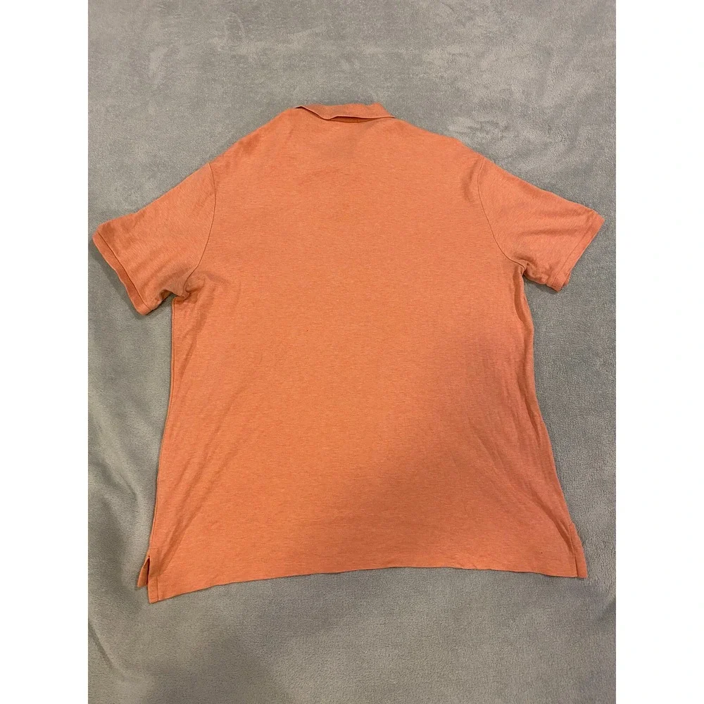 Mens Ralph Lauren Short Sleeve Golf Polo Shirt Cotton Soft Orange L Large